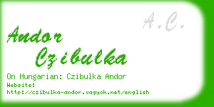 andor czibulka business card